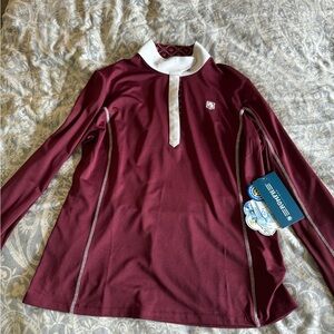 Maroon Romfh equestrian riding shirt